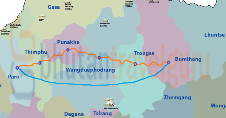 Drukyul hiking tour map