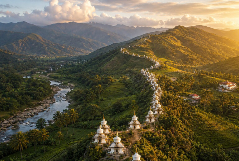 Construction of 108 Chortens in Gelephu Mindfulness City